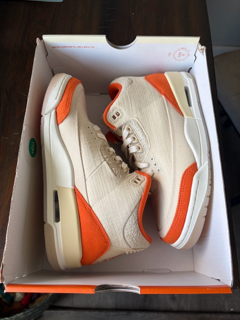 Nike Air Jordan 3 Retro Fossil Starfish WMNS Size 6 New DS - Picture 2 of 8
